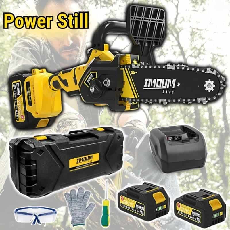 Motosega a batteria Power Still con accessori inclusi.